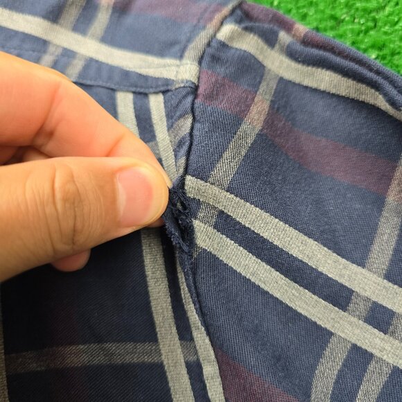 Banana Republic Shirt Mens XL Blue Plaid Button Up Camden Luxe Flannel Preppy - Picture 5 of 10